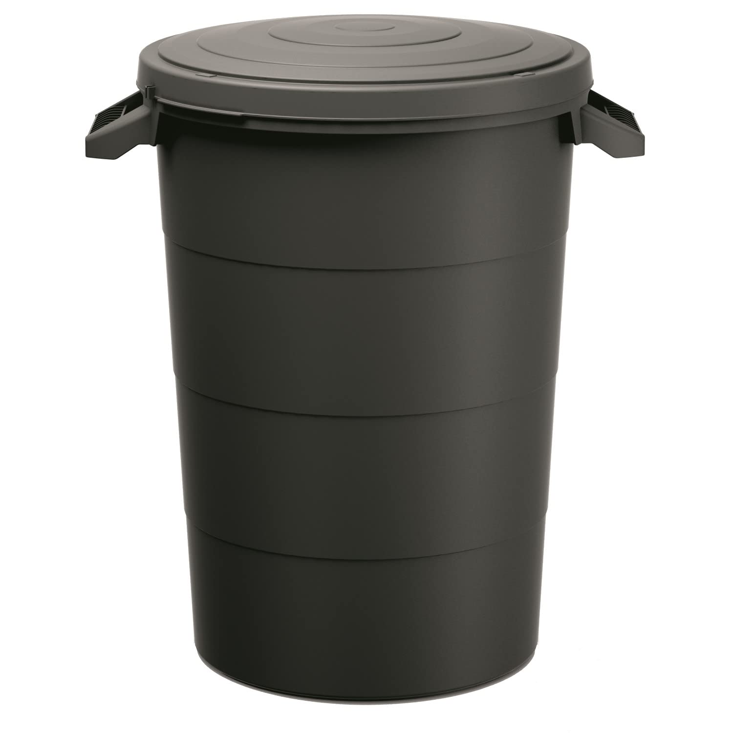 Keden Poubelle lisse avec couvercle - Recyclage - Capacité : 80 l - Noir