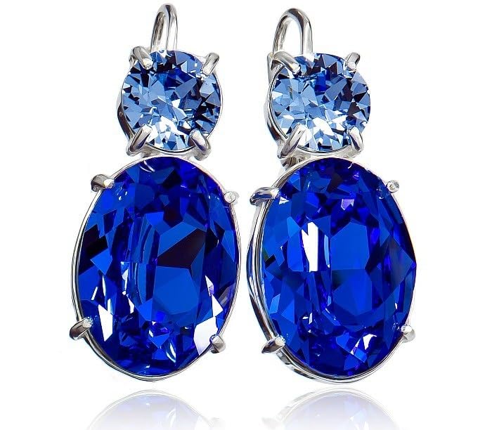 Boucles d'oreilles saphir en argent 925 de prestige certifié Arande