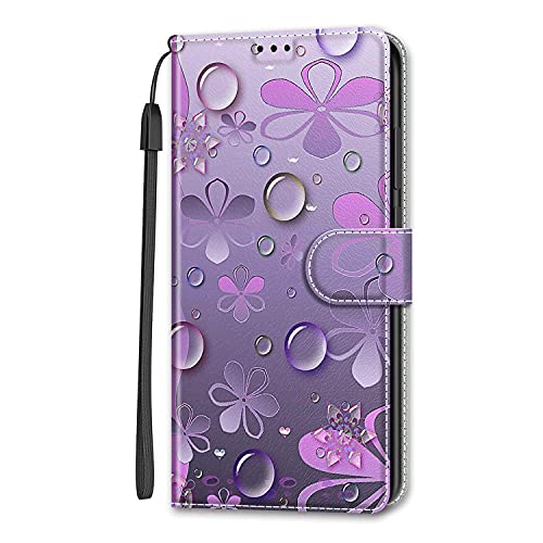Nodigao Cuero Funda para Xiaomi Redmi 15C 4G 5G Antigolpes Libro Billetera Magnetica Flip Silicona Dibujos Animal Motivo Carcasa Case Bumper Kawaii Resistente Cover - Púrpura