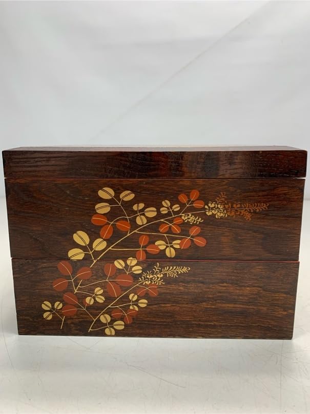Amazon.co.jp: 重箱栖芳作春慶塗二段重二段塗り竹渕萩模様茶道具漆芸