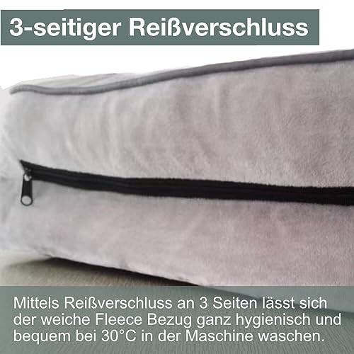 Traumreiter Orthopädisches Hundebett für Große und Mittlere Hunde, Grau, ca. 135x100 cm (Innenmaß ca. 113x78 cm) - Hundekörbchen, Hundekorb, Hundekissen, Hundesofa, Bettchen