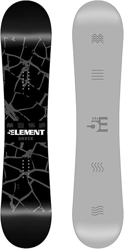 5th Element Shock Snowboard para hombre, Freeride-All Mountain, diseñado para snowboarders principiantes e intermedios con balancín regular y ancho