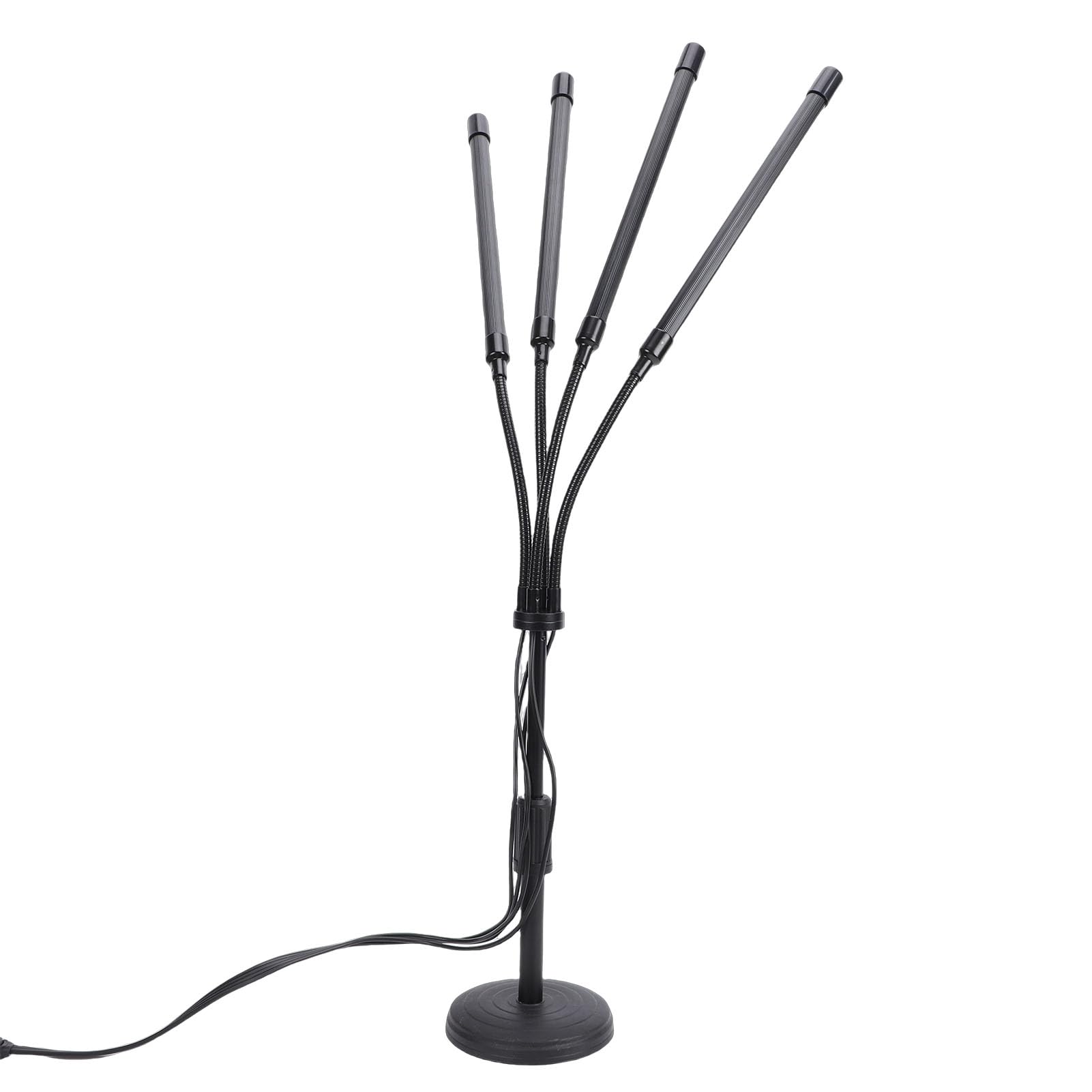 Lámpara de cultivo LED para plantas, brillo regulable en 10 niveles, rojo, azul, amarillo, espectro completo, lámpara de cultivo para plantas de interior, 13 W, 4 cabezas, material de