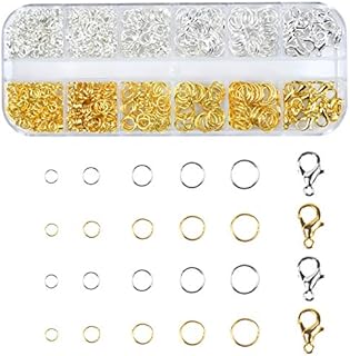 Metal Open Jump Rings Lobster Clasp, Changrongsheng Jump Ring with Box Single Circle Open Jump Rings 4/5/6/7/8mm Round Ring Mixed Sizes Split Ring Jewelry Making Supplies Necklace Repair-620Pcs (Gold)