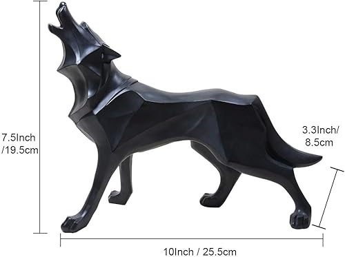 Miniatura 2 de ASNOMY Figura de lobo de poliresina, decoración del hogar, esculturas abstractas, decoración del hogar originalidad decoración del hogar ornamento