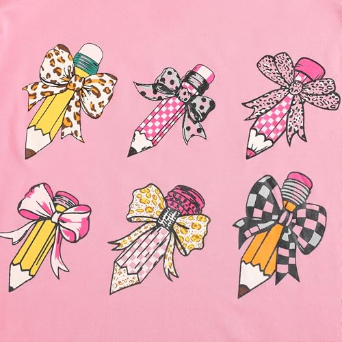 Toddler Girls T-Shirts Back to School Short Sleeve Kids T Shirts Cotton Girls Summer Tops 3-8Y3