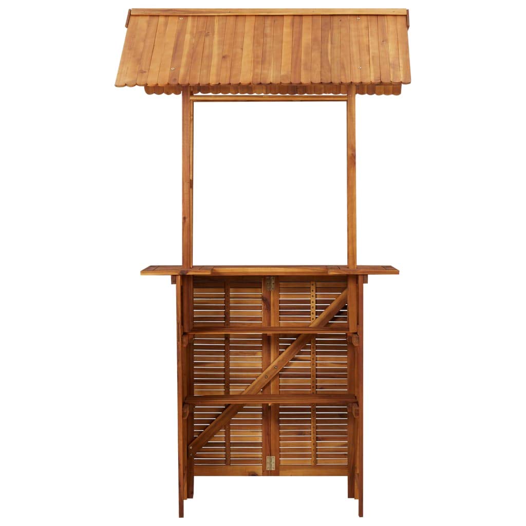 Mobilier de bar d'extérieur avec toit en bois d'acacia massif 122 x 106 x 217 cm