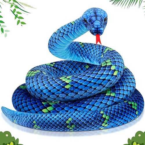 Hiboom Giant Snake Plush 110 Inch Lifelike Stuffed Boa Toy (Blue) by Hiboom - Used condition - US$30.72