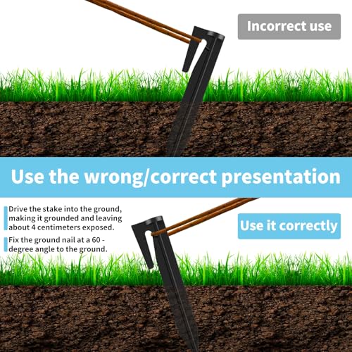 HAYGEM 120 Piezas Negro Modelo Estacas para Robot Cortacésped, Plástico Rasenroboter Spikes, Piquetas para Malla Antihierbas, Para Robots Cortacésped, Cables Divisores, Tienda de Camping - imagen 5