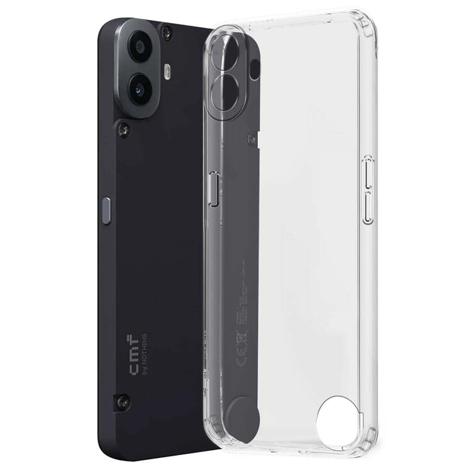 Fashionury Shockproof Crystar Clear Back Case Cover for CMF by Nothing Phone 1 | Transparent Back Cover | Raised Bumps for Camera & Screen Protection for CMF by Nothing Phone 1