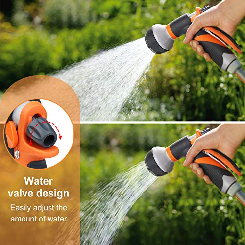 Garden Hose Nozzle, Water Hose Nozzle Spray, Heavy Duty Water Spray Gun High Pressure Washer Sprayer With 8 Patterns, Suitable For Watering Garden, Cleaning, Showering Pet And Washing Cars #TOP2