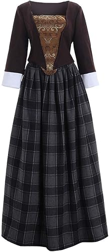 Vestido de cosplay de Claire Fraser de las Tierras Altas escocesas para mujer de Outlander