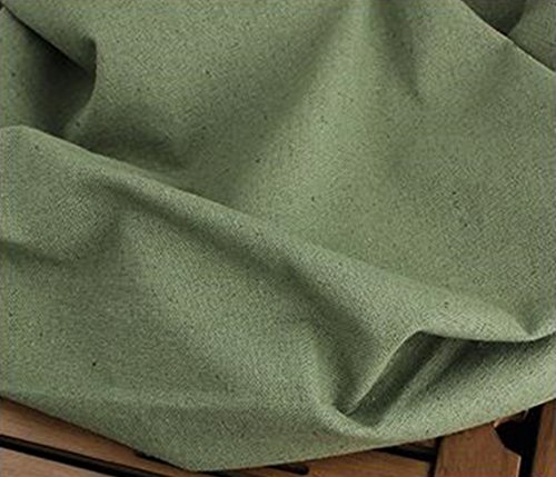 moonfarm 選べる21色 カラー 綿 麻 無地 生地 約 2m 幅1.5m (濃よもぎ)