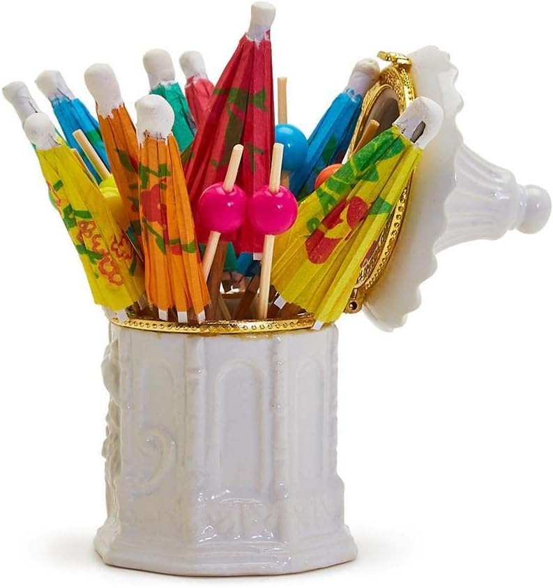 Two's Company Inc. 53700 Pagoda Limoge Box with Picks, 3.25-inch Height, Porcelain