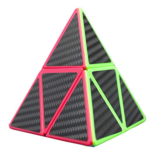 Willking Pyramid Cube Carbon Fiber Pyraminx Speed Cube 2x2 Triangle Cube Twisty Puzzle Toy for Kidsâ€™ Intelligence Development