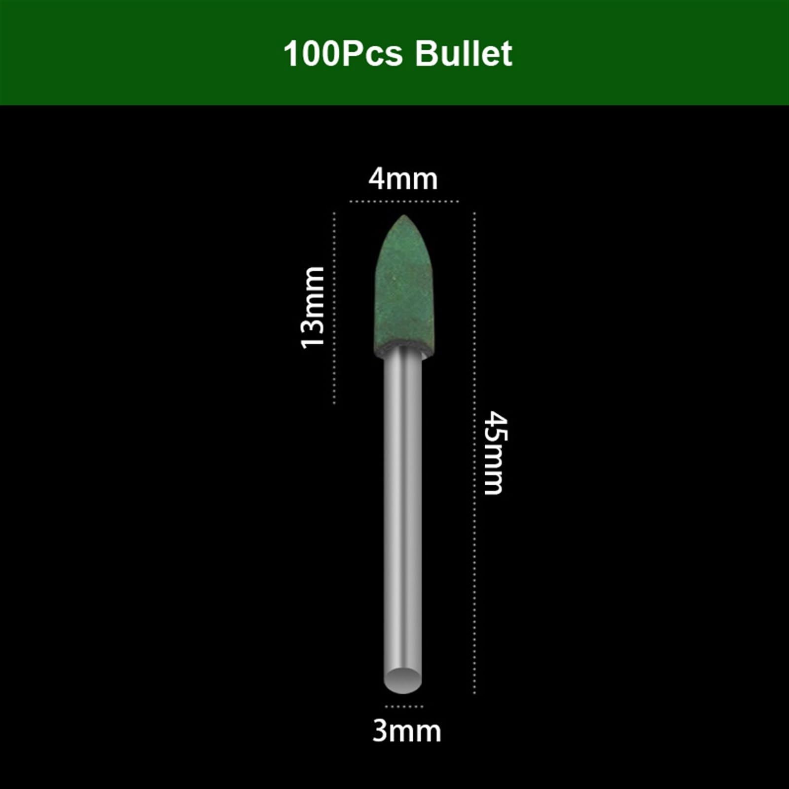Narzędzia Do Tarcz Polerskich, Tarcze Listkowe 100 Szt. Ścierne Trzpienie 3 Mm Szlifowanie Polerowanie Tarcza Polerska/4Mm(Bullet)/100Pcs