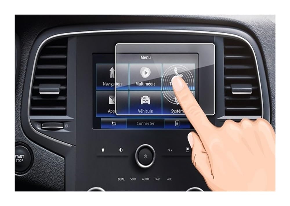 Protecteur d'écran voiture Megane 4 évite les rayures du système R-Link 2017