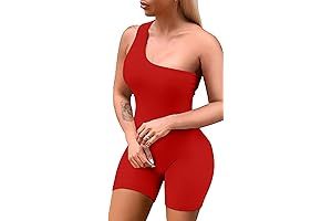 Women's Sexy One-Shoulder Sleeveless Bodycon Short Pants Jumpsuits: Elevate Your Style