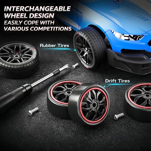Image of Remote Control Car RC Drift Car 1:16 Scale 4WD RC Vehicle with LED Lights 2.4GHz 30km /h RTR High Speed Racing Sport Toy for Adults Boys Girls Kids Gift 2Pcs Rechargeable Battery