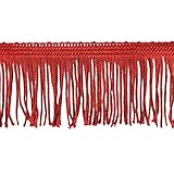 Chainette Fringe 10-Yard Polyester Fringe Rolls for Arts and Crafts, 2-Inch Long, Red