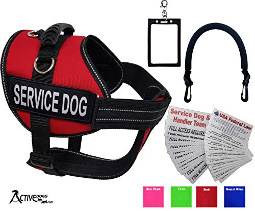 Activedogs Service Dog Vest Harness + Free Clip-on Bridge Handle + Free Clip-on