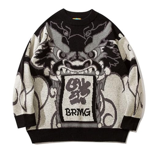 Haut surdimensionné homme Harajuku décontracté avec imprimé dragon