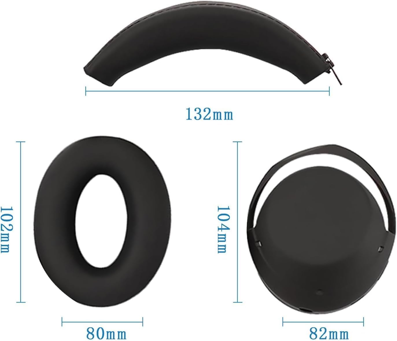 3 Set Case Cover Compatible with Sony WH-1000XM4/WH-1000XM3 Headphones,Embody Ear Pad Cover/Headband Cover/Ear Cover Soft Silicone Headphones Accessories(Off White) - Image 4