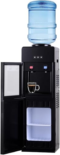 Enfriadores de agua de 5 galones de carga superior, dispensador de agua fría y caliente para botellas de 5 galones y botellas de 3 galones, diseño