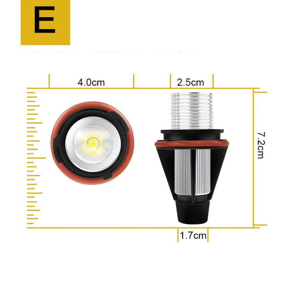 2 Pezzi LED Angel Eyes Halo Marker Lampadina 10W Per BMW E39 E53 E60 E61 E63 E64 E65 E66 E83 E87 X3 X5-White