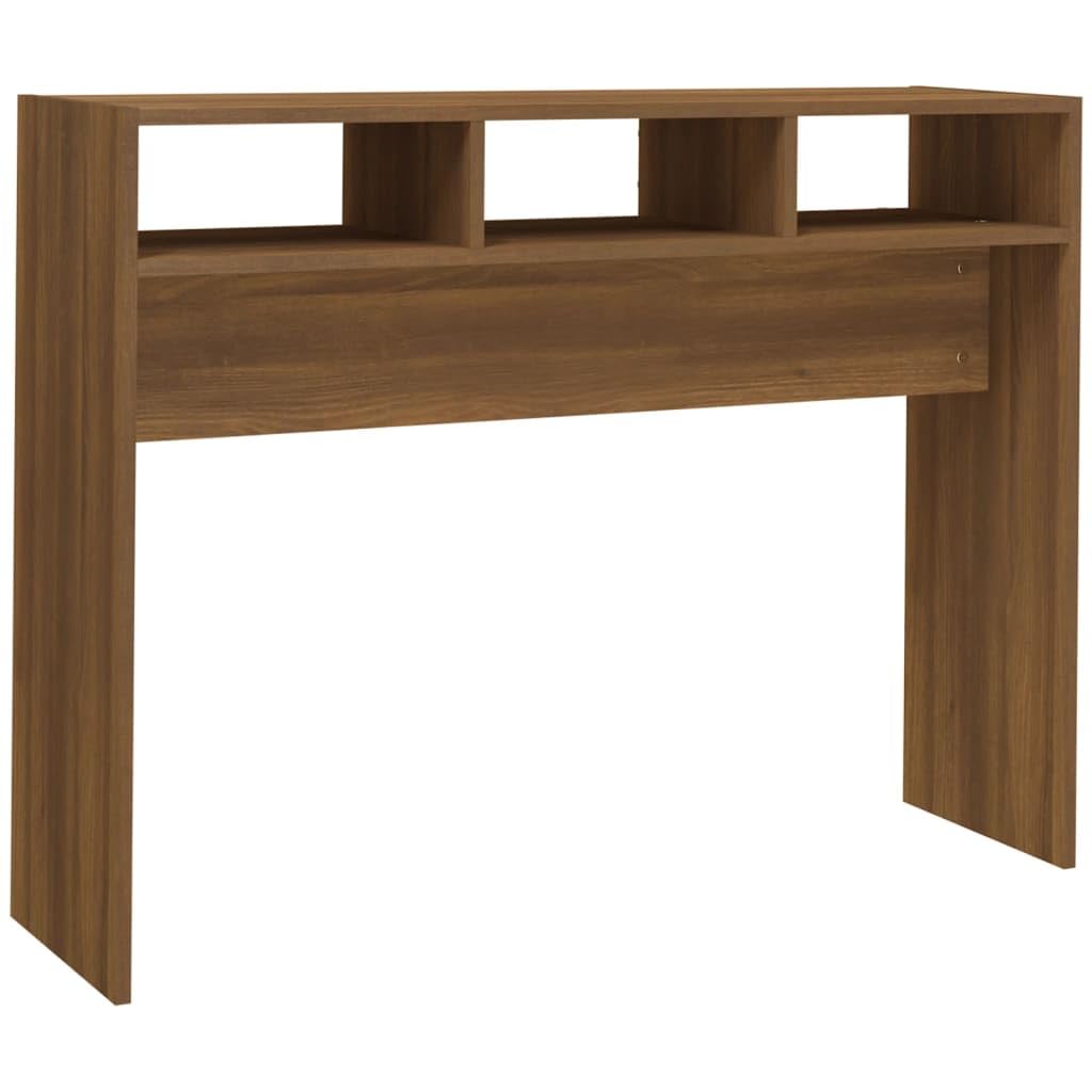 Konsolentisch, Eiche, Braun, 105 x 30 x 80 cm, aus Holz, praktischer Eingangstisch für Wohnzimmer, Flur oder Büro, glatte Oberfläche, leicht zu reinigen mit einem feuchten Tuch, inkl