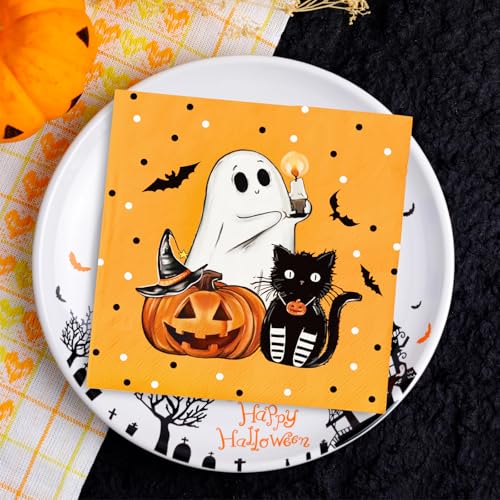 Servilletas de mano para fiesta y hogar con motivos de Halloween 5