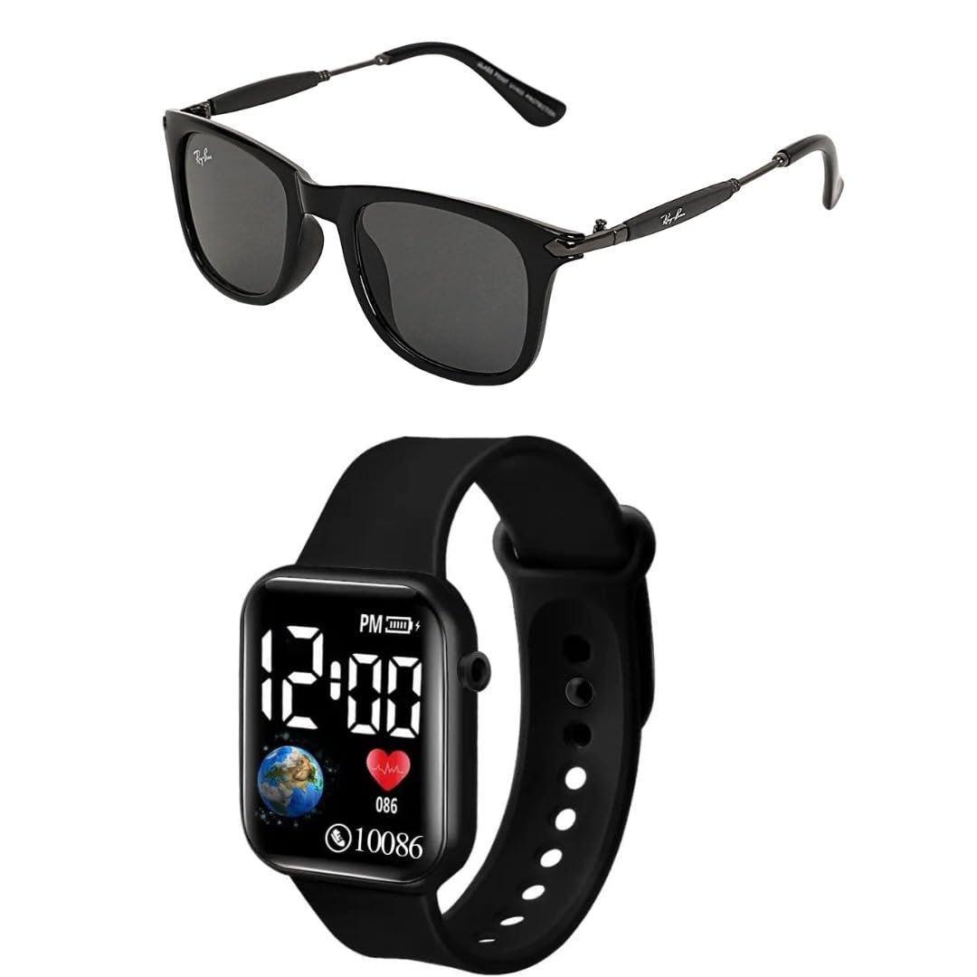 ALNA-TURA - Birhday Party Return Gift Watch & Sunglass | Luminous LED Display Fashionable Children Kids Digital Watches | Waterproof Sports Square Watch for Kids (Combo Pack, Watch & Sunglass) (B0CPVLT5P5) Amazon Price History, Amazon Price Tracker