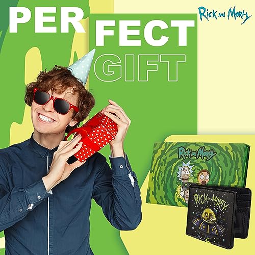 RICK AND MORTY Wallet for Teens Men with Keychain Wallet with ID Window Card Holder Pickle Rick Key Ring Set Funny Gifts for Men by RICK AND MORTY - Used condition - Image 6