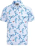 Funny World Autism Awareness Shirt Men Blue Ribbon Polo Short Sleeve Jigsaw Puzzle Golf, XX-Large, Blue Ribbon
