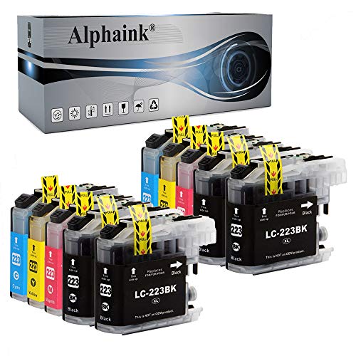 alphaink 10 Cartucce Compatibili con Brother LC223 per Stampanti Brother MFC-J5320DW J4420DW J4620DW J480DW J5620DW J4525DW DCP-J4120DW DCP-J562DW