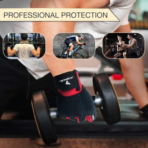 Image of ATERCEL Workout Gloves for Men and Women, Exercise Gloves for Weight Lifting, Cycling, Gym, Training, Breathable and Snug fit