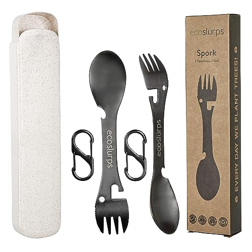 Travelhawk Spork Titan - 2-in-1 Campingbesteck, Löffel & Gabel, Mit Etui