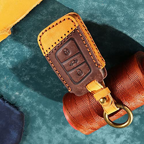 Capa de chaveiro de carro capa de couro inteligente, apto para volkswagen golf 7 mk7 tiguan passat s