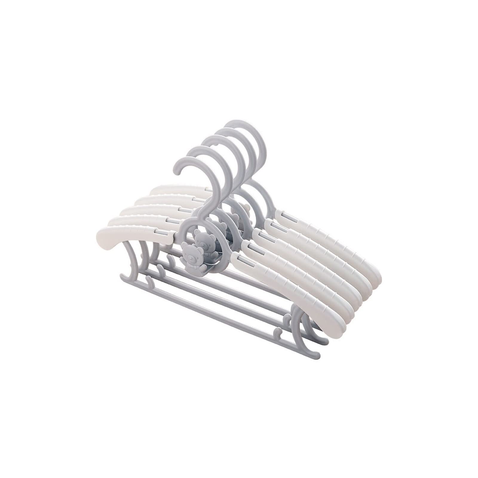 JINGYAN Standard Hangers 5PCS Clothes Hanger Windproof Non-slip Coats Clothing Organizer Racks Adjustable Plastic Display Hangers(Gray)