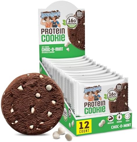 Lenny & Larry's The Complete Cookie, Choc-O-Mint, Soft Baked, 16g Plant Protein, Vegan,4-Ounce Cookies (Pack of 12)