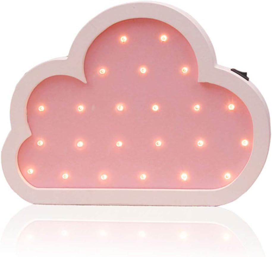 Cloud Night Lights for Kids Baby Night Light Bed Lamp Eye Caring LED, Decoration Kids' Room,Battery Operated LED Night Lights (Pink)
