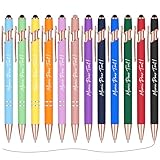 Ce que vous recevrez: Le coffret bureau cadeau d'appréciation des collègues comprend 12 stylos en métal, 12 couleurs, 1 stylo pour chaque couleur Conception 2 en 1, vous pouvez non seulement écrire sur du papier, mais également utiliser le stylet à écran tactile pour prendre des notes sur votre téléphone ou votre tablette Peut également être utilisé comme cadeau de remerciement pour les collègues et les amis