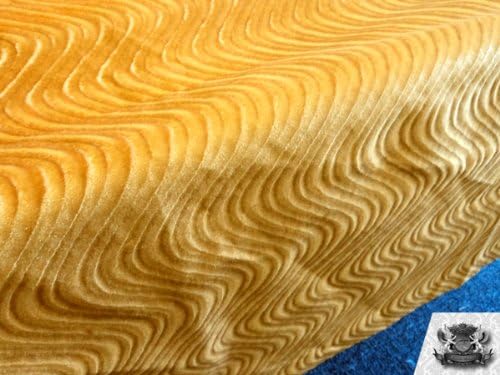 Miniatura 3 de Tela de tapicería de terciopelo Flocado Swirl Gold