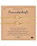 BOCHOI 2 Stück Freundschaftsarmbänder Schlangenkette Bester Freund Armband Geschenk für Freund Weihnachten Geburtstag Geschenk für Damen Mädchen Schwestern Freundschaft Geschenke Abschluss Schule Gold