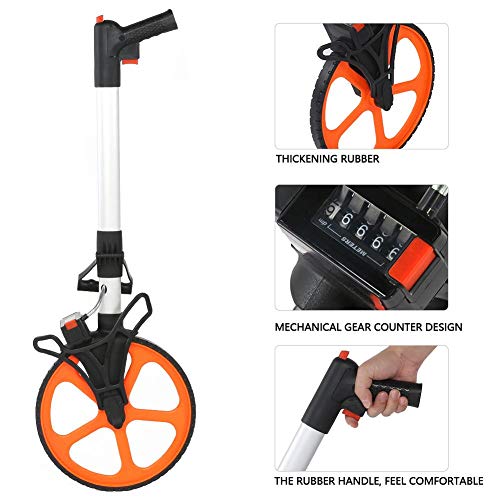 Greensen Strecken Messrad mit Griff, Meßrad Faltbares Entfernungsmessrad Präzisions Messrad Vermessungsrad Streckenmessrad Streckenmessgerät Baustellenmessrad Laufmessrad