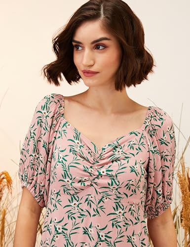 Image of Amazon Brand - Eden & Ivy Women's Crinkled Rayon Empire One Piece Midi Length Tiered Dress (Available in Plus Sizes)