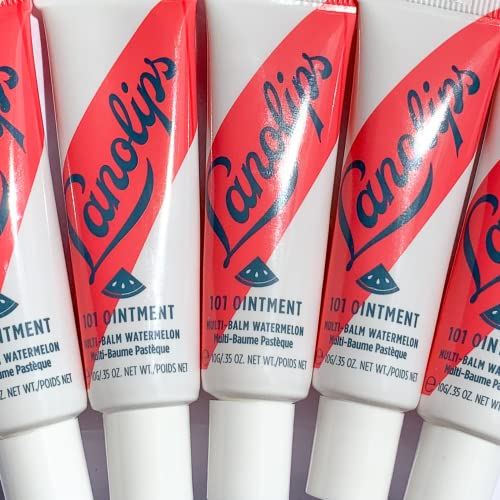 Lanolips 101 Ointment Multi-Balm, Watermelon - Fruity Lip Balm With Vitamin E Oil And Lanolin For Lip Hydration - Naturally Flavored Lanolin Lip Balm For Very Dry Lips - Dermatologist Tested (.35 Oz) #TOP4