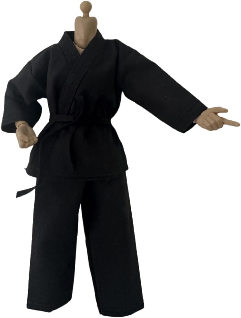 1/12 Action Figure Clothes,Taekwondo Uniform Outfits for 6 inch Male Action Figures,6 inch Miniature Karate Suit (Black)