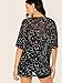 WDIRARA Women's Sheer See Through Short Sleeve Mesh Top Tee Blouse Black Galaxy L