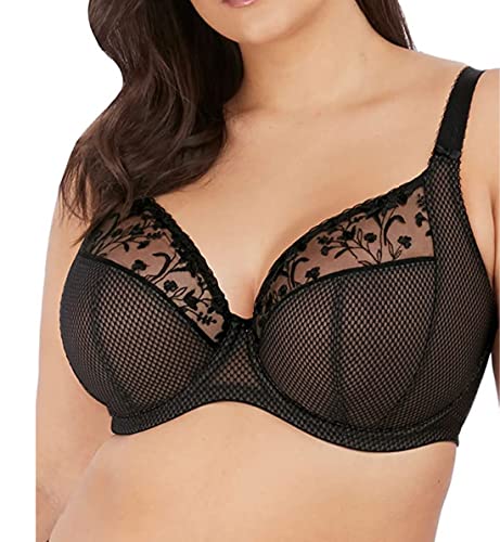 Elomi Charley Embroidered Underwire Plunge Bra Sujetador, Jet, 105G para Mujer Cover